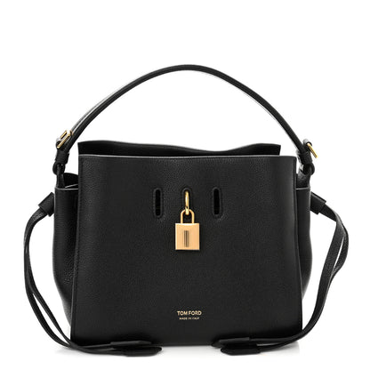 Tom Ford Grained Calfskin Small Padlock Top Handle Bag Black 1 of 11