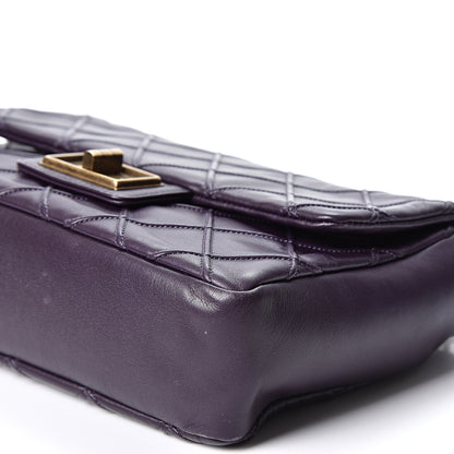 Chanel Calfskin Diamond Debossed Medium Cosmos Flap Purple 9 of 9