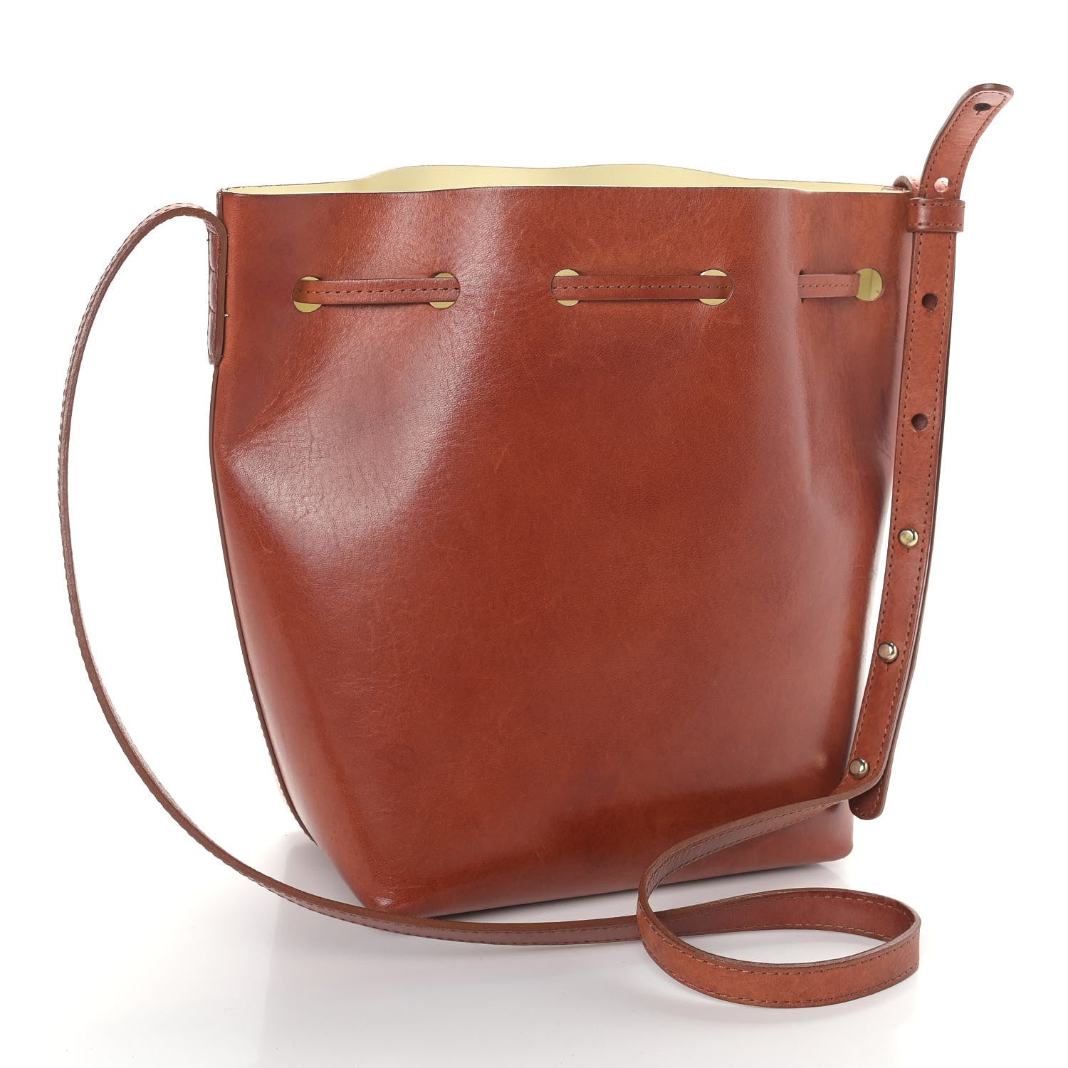 Mansur Gavriel Vegetable Tanned Calfskin Mini Bucket Bag Brandy Natural 3 of 14