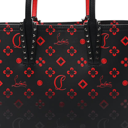 Christian Louboutin Perforated Calfskin Degrade Small Loubinthesky East West Cabata Tote Black Red 9 of 11