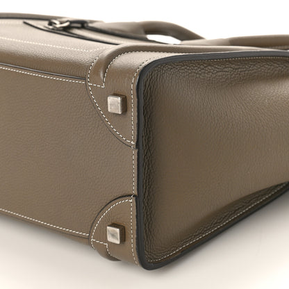 Celine Drummed Calfskin Micro Luggage Souris 8 of 11