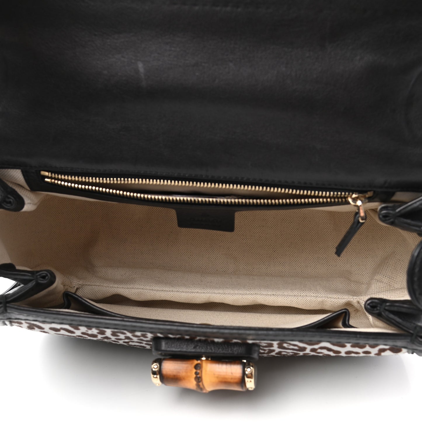 Pony Hair Jaguar Print New Bamboo Medium Top Handle Bag