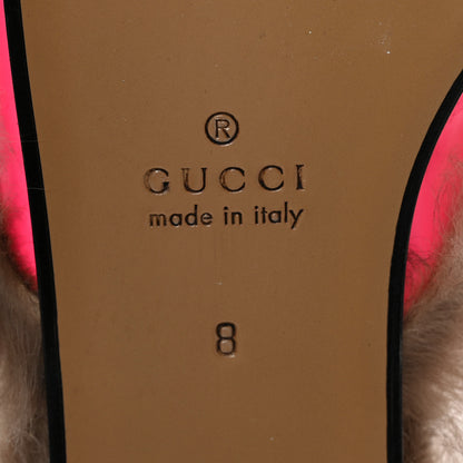 Gucci Calfskin Fur Mens Princetown Slippers 8 Fuxia Fluo Natural 7 of 7
