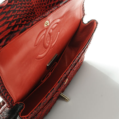 Chanel Python Medium Double Flap Red Black 6 of 7