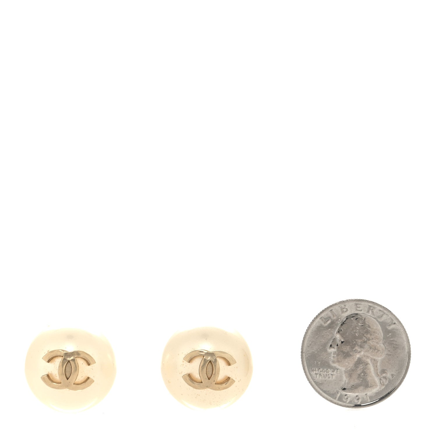 Chanel Pearl CC Large Earrings Gold 2 of 4