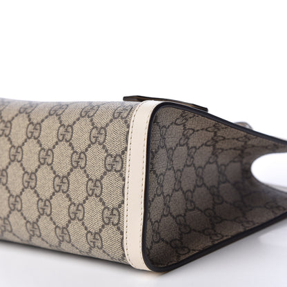 Gucci GG Supreme Monogram Moon Calfskin Small Padlock Tote Beige Ebony Mystic White 6 of 9