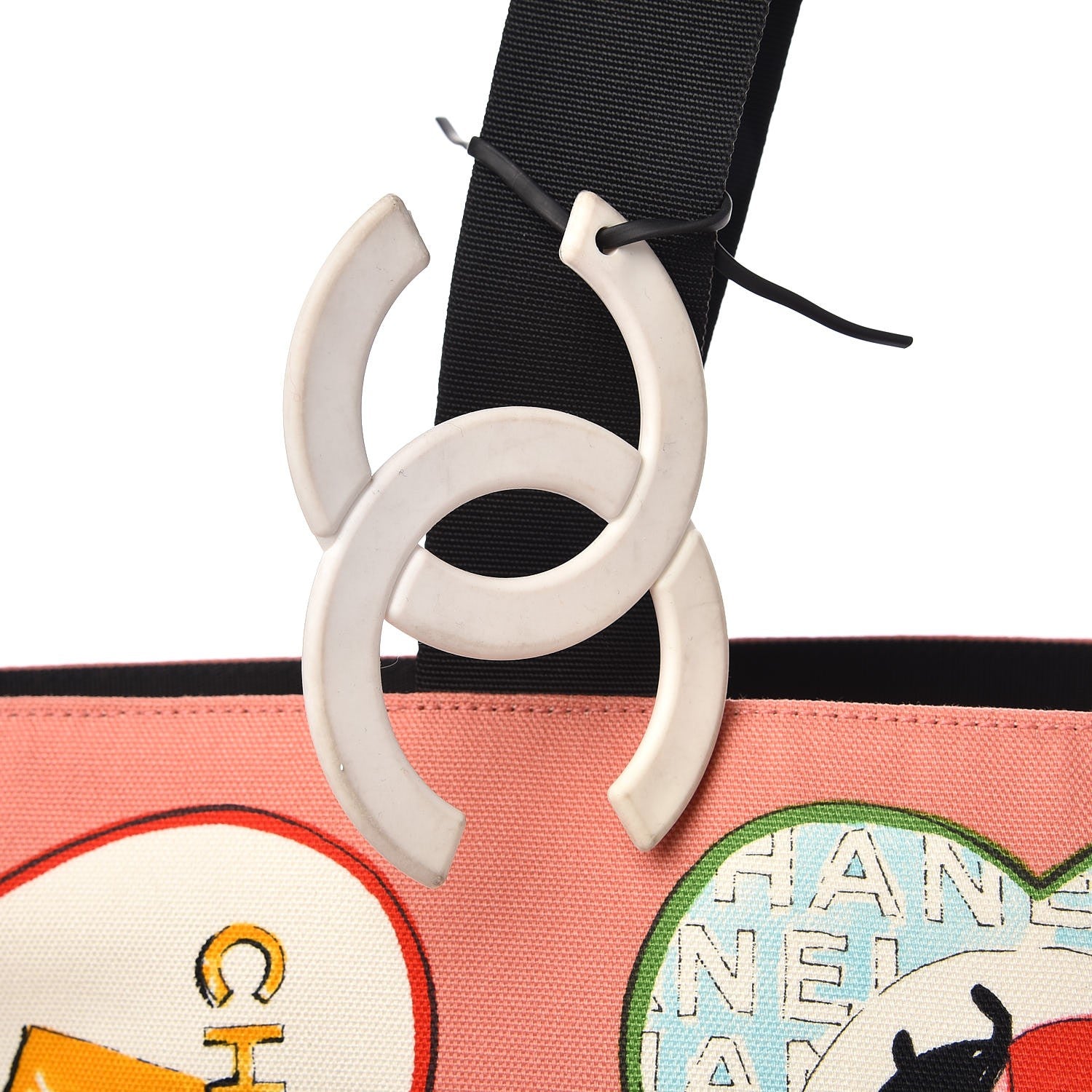 Chanel Canvas Coco Hearts Print Tote Multi 8 of 13