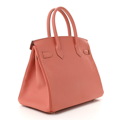 Hermes Chevre Mysore Horseshoe Birkin 30  Rose Thé Etoupe 3 of 12