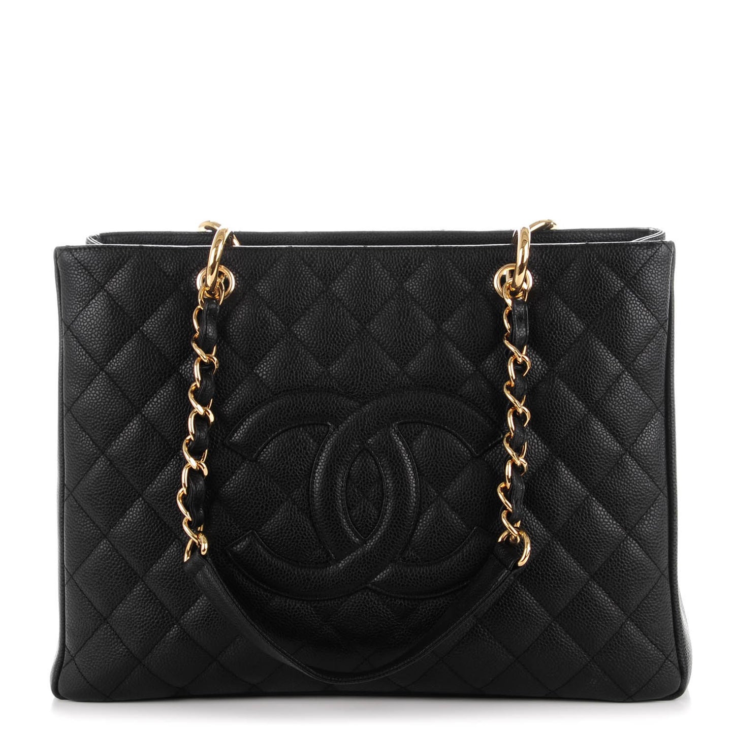 Caviar Quilted Grand Shopping Tote GST Black