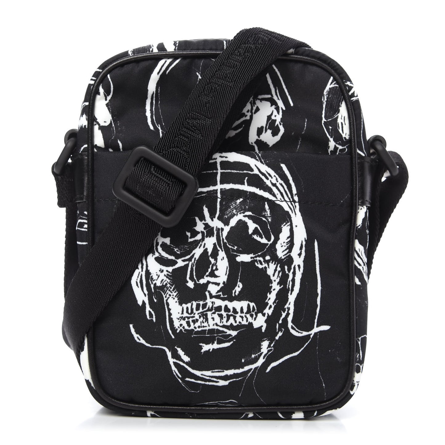 Nylon Mini Skull Messenger Bag Black