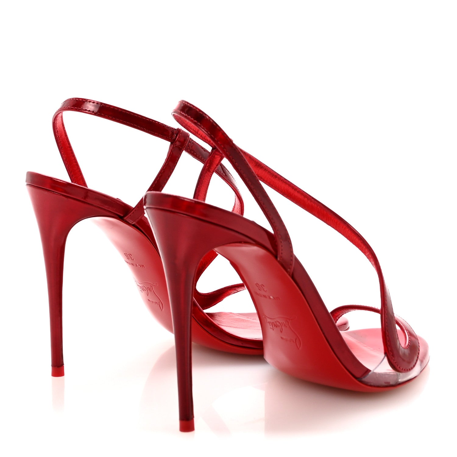 Christian Louboutin Metallic Patent Rosalie 100 Sandals 36 Loubi