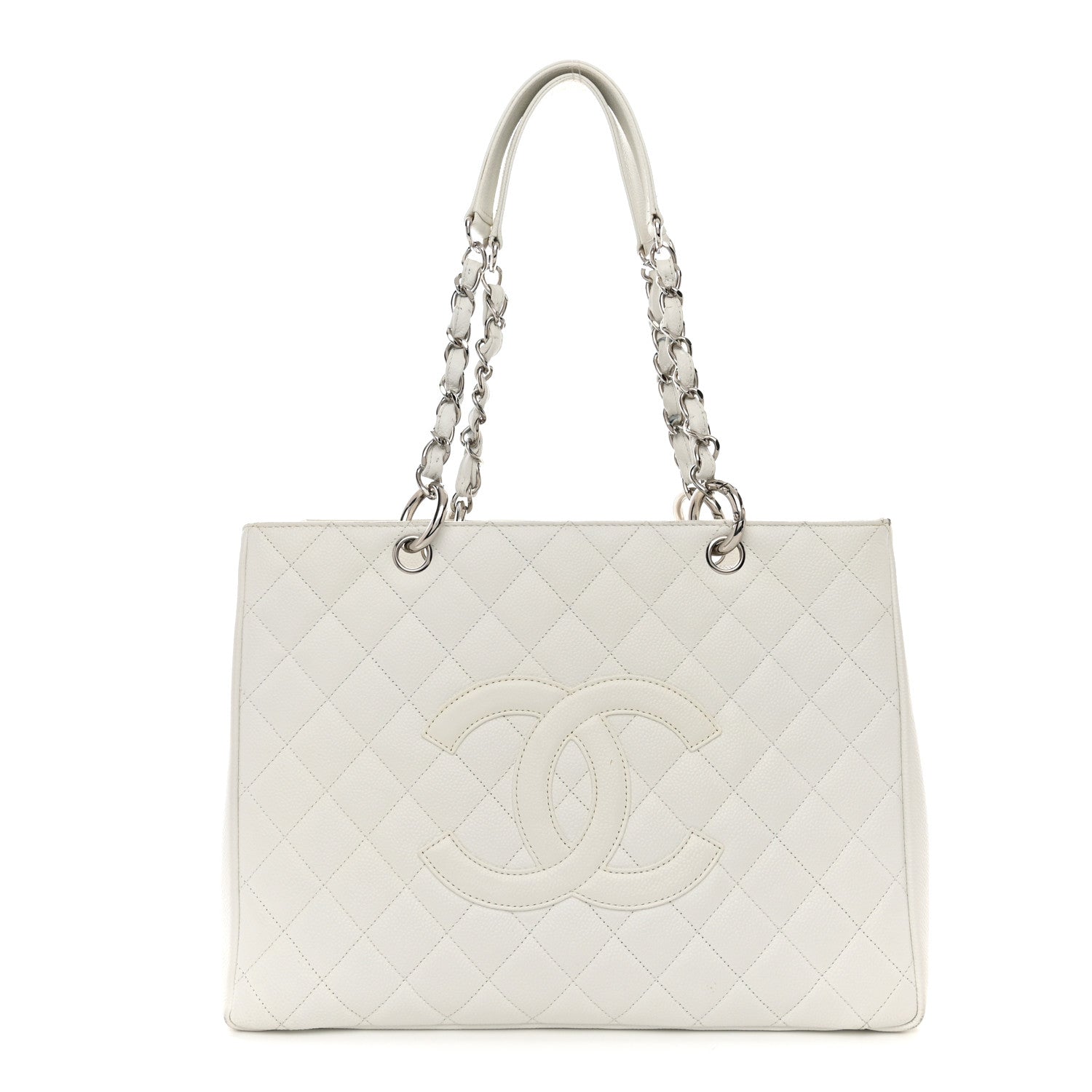 Chanel Caviar Quilted Grand Shopping Tote GST White 1 of 11