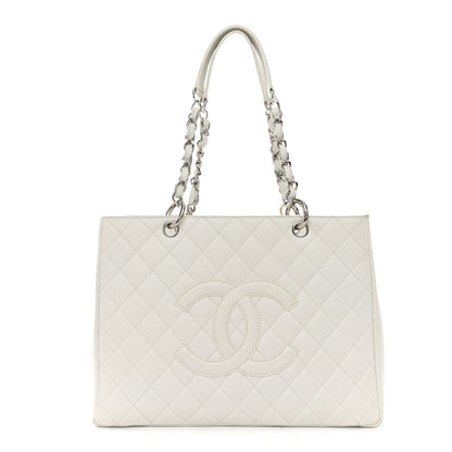 Chanel Caviar Quilted Grand Shopping Tote GST White 1 of 11
