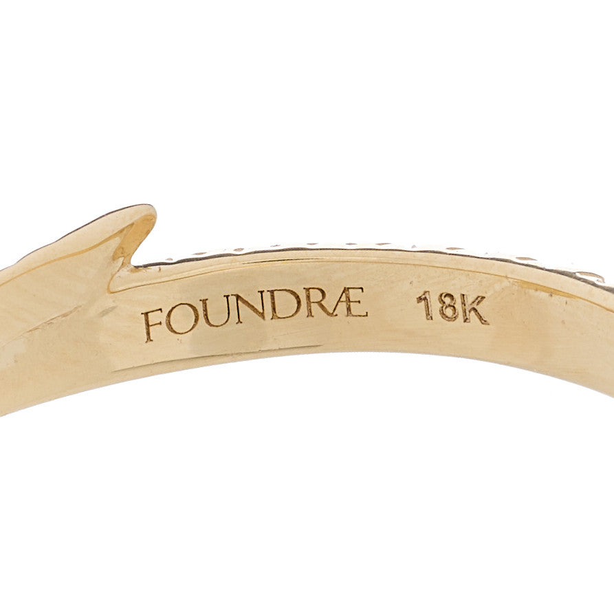 Foundrae 18K Yellow Gold Diamond Snake Wholeness Bookend Band Ring 59 8.75 4 of 4