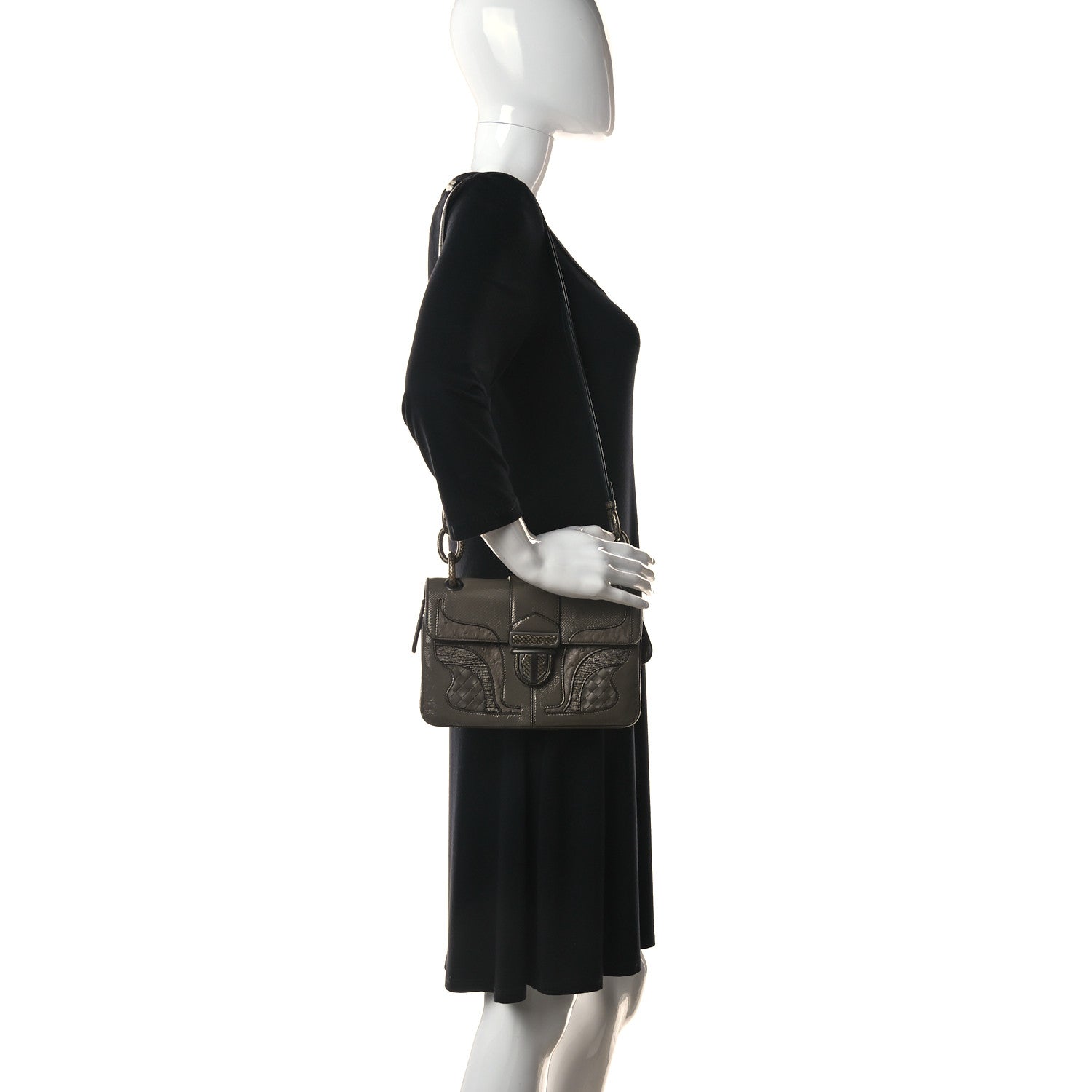 Bottega Veneta Karung Ostrich Nappa Intrecciato Darling Shoulder Bag Brown 3 of 14