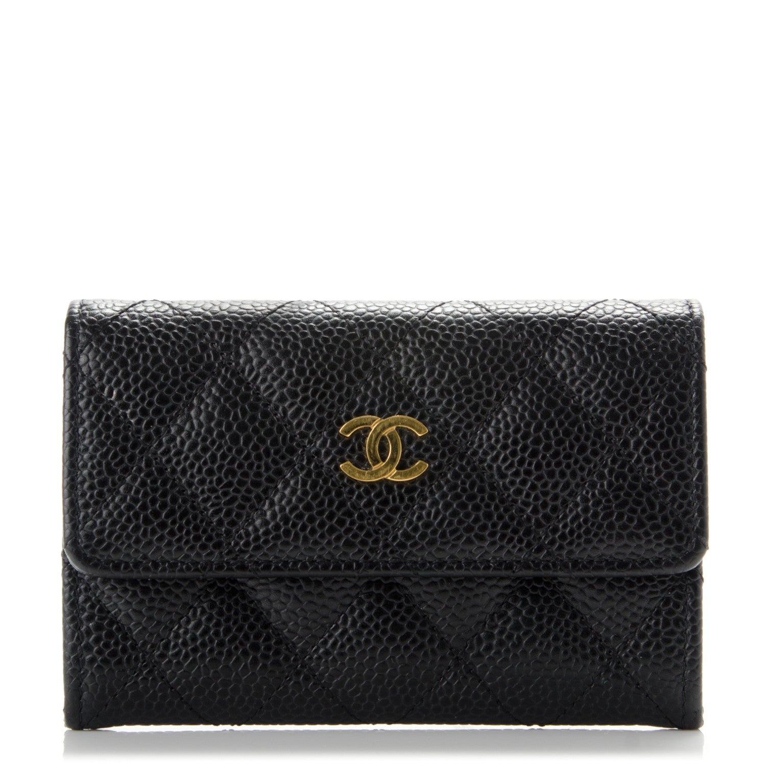 Chanel Caviar Quilted Flap Card Holder Black 1 of 7
