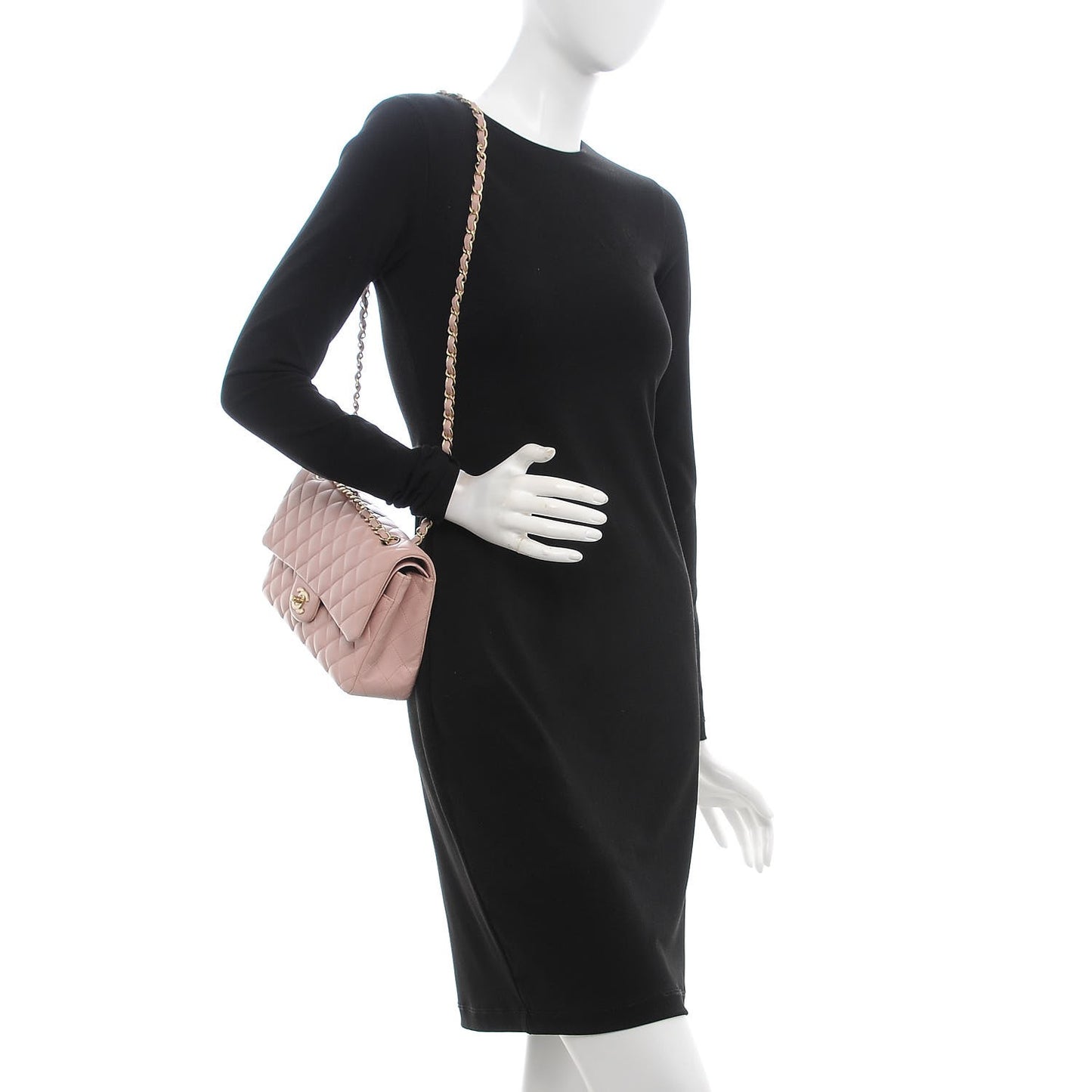 Lambskin Quilted Medium Double Flap Pink
