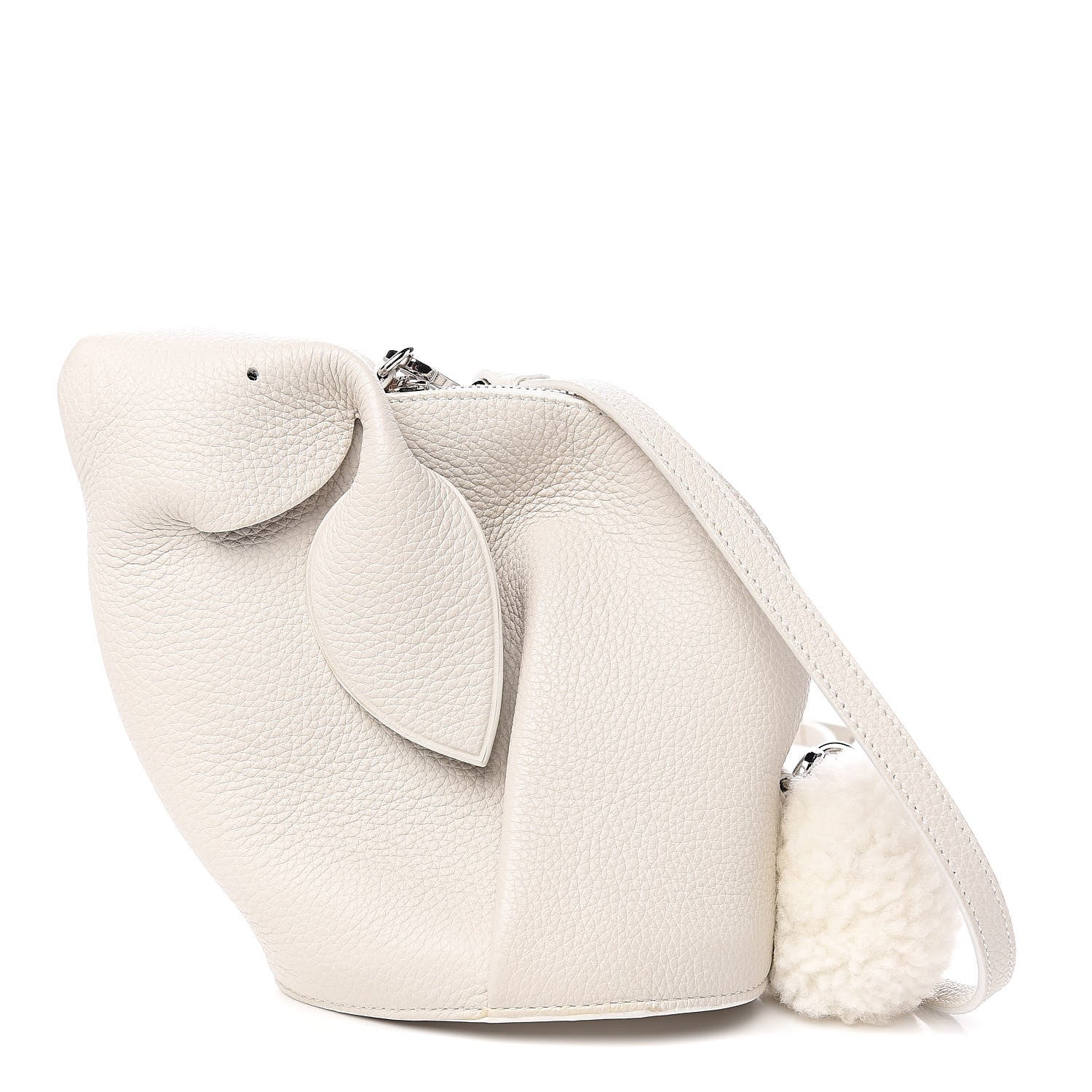 Loewe Calfskin Shearling Mini Bunny Crossbody Bag White 1 of 7