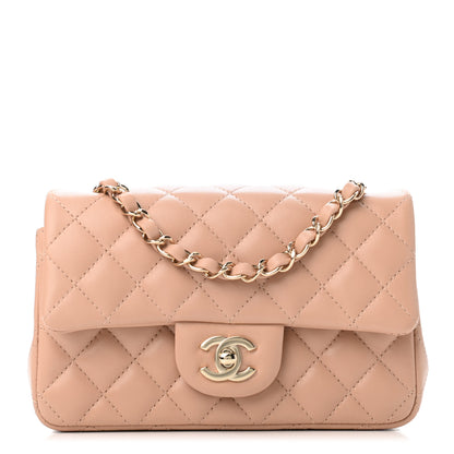 Chanel Lambskin Quilted Mini Rectangular Flap Dark Beige 1 of 4