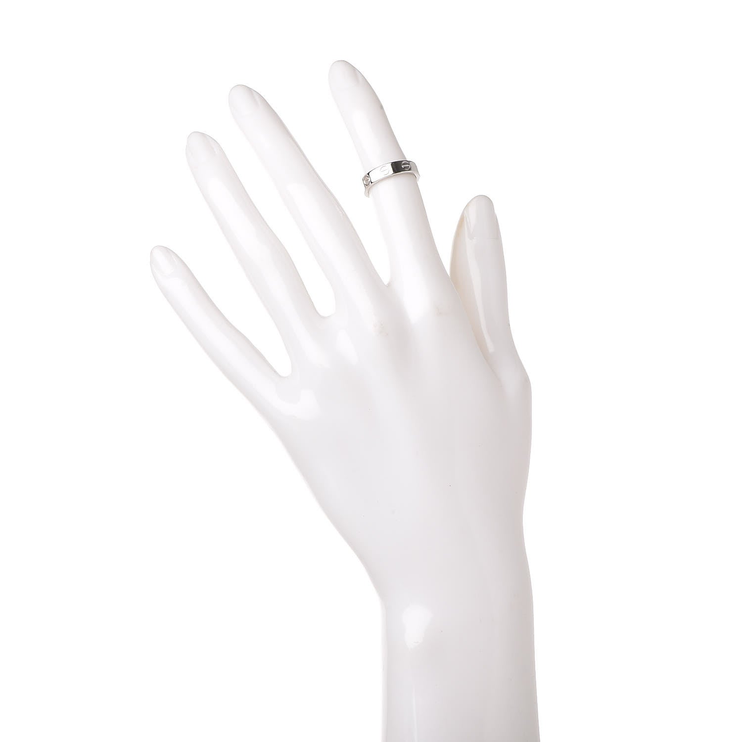 Cartier 18K White Gold Diamond 3.5mm LOVE Wedding Band Ring 46 3.75 2 of 5