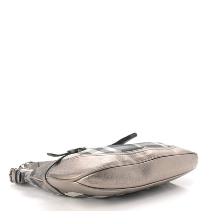 Burberry Shimmer Check Brooke Hobo Silver 4 of 12