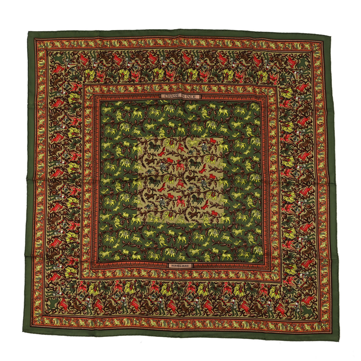 Silk Chasse en Inde Scarf 90