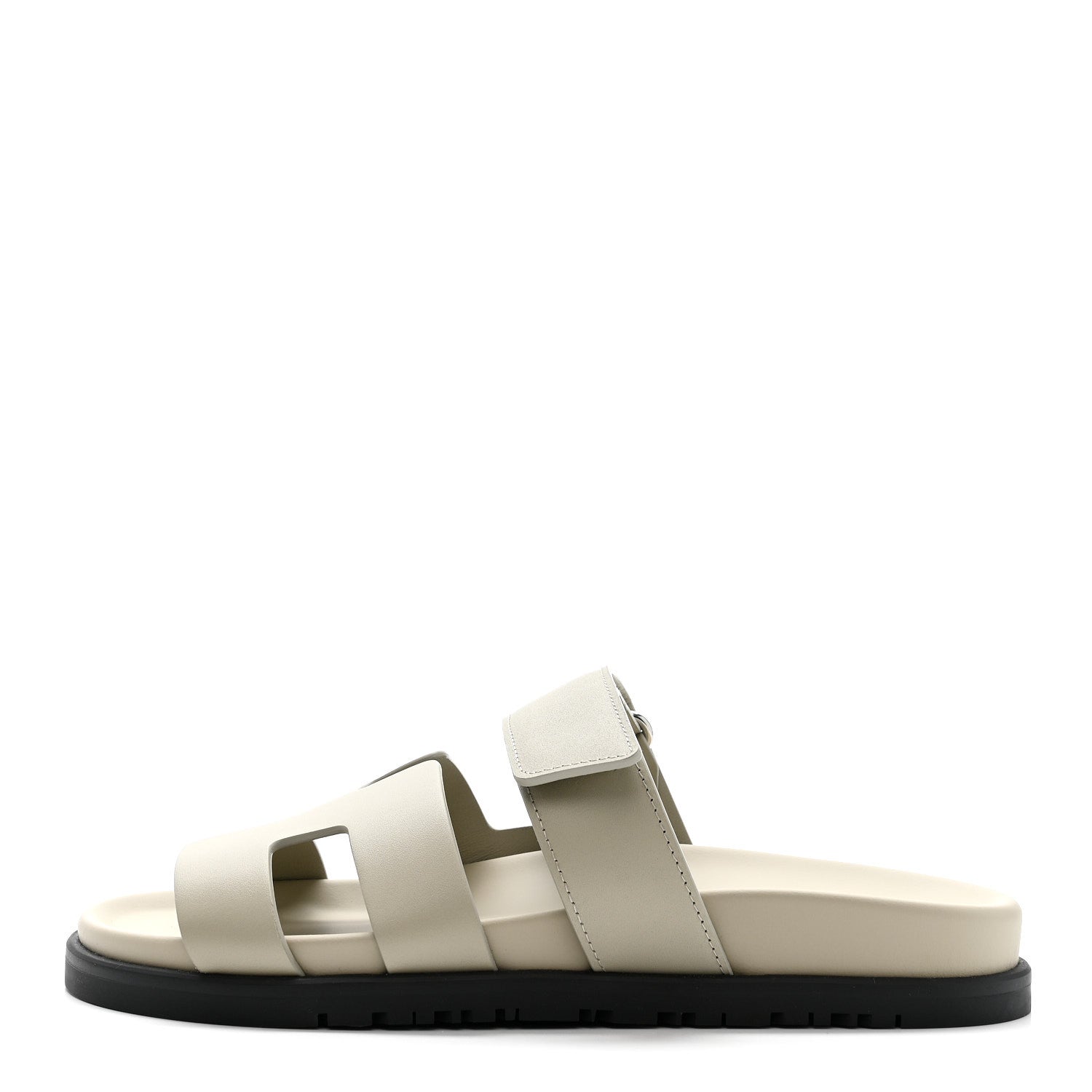 Hermes Calfskin Womens Chypre Sandals 36.5 Beige Esquisse 1 of 10