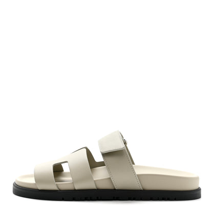 Hermes Calfskin Womens Chypre Sandals 36.5 Beige Esquisse 1 of 10