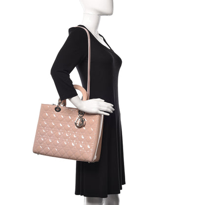 Christian Dior Patent Cannage Large Lady Dior Light Pink 1 of 15