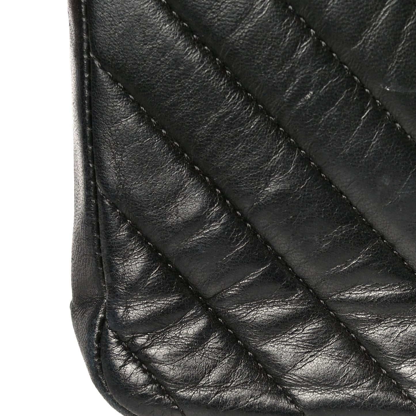 Lambskin Chevron Quilted Mini Rectangular Flap So Black