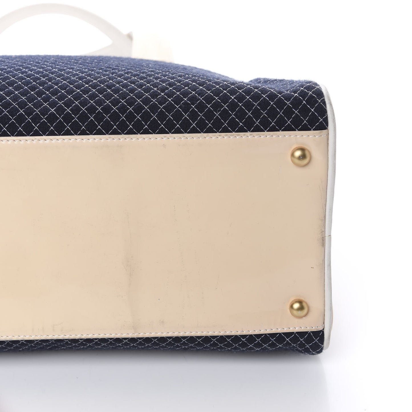 Patent Jersey Quilted Bowler Navy Blue