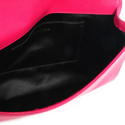 Saint Laurent Goatskin Monogram Large Belle De Jour Clutch Lipstick Fuchsia 5 of 7