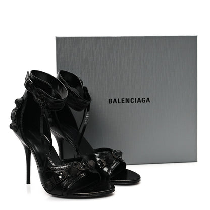 Balenciaga Agneau Arena Cagole 110mm Sandals 38 Black 9 of 9