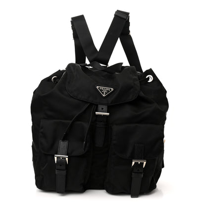 Prada Tessuto Nylon Saffiano Medium Backpack Black 1 of 9