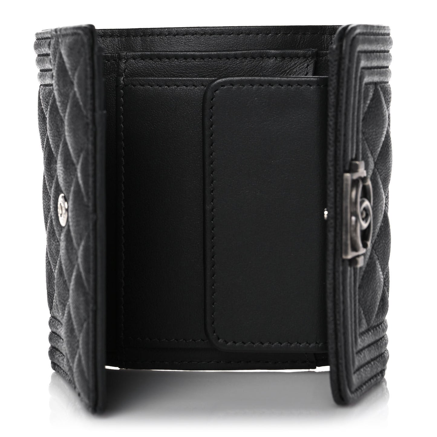 Caviar Quilted Compact Boy Wallet Anthracite