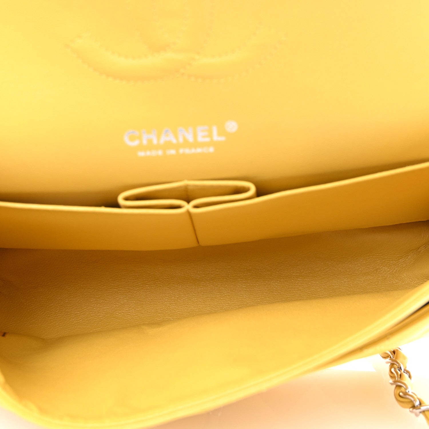 Chanel Lambskin Quilted Medium Double Flap Yellow 5 of 12