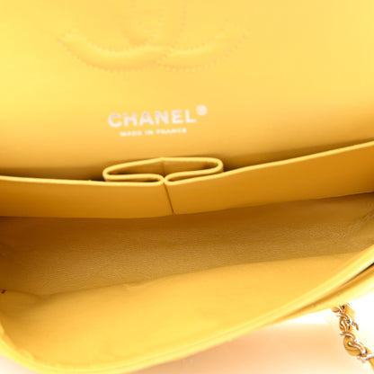 Chanel Lambskin Quilted Medium Double Flap Yellow 5 of 12