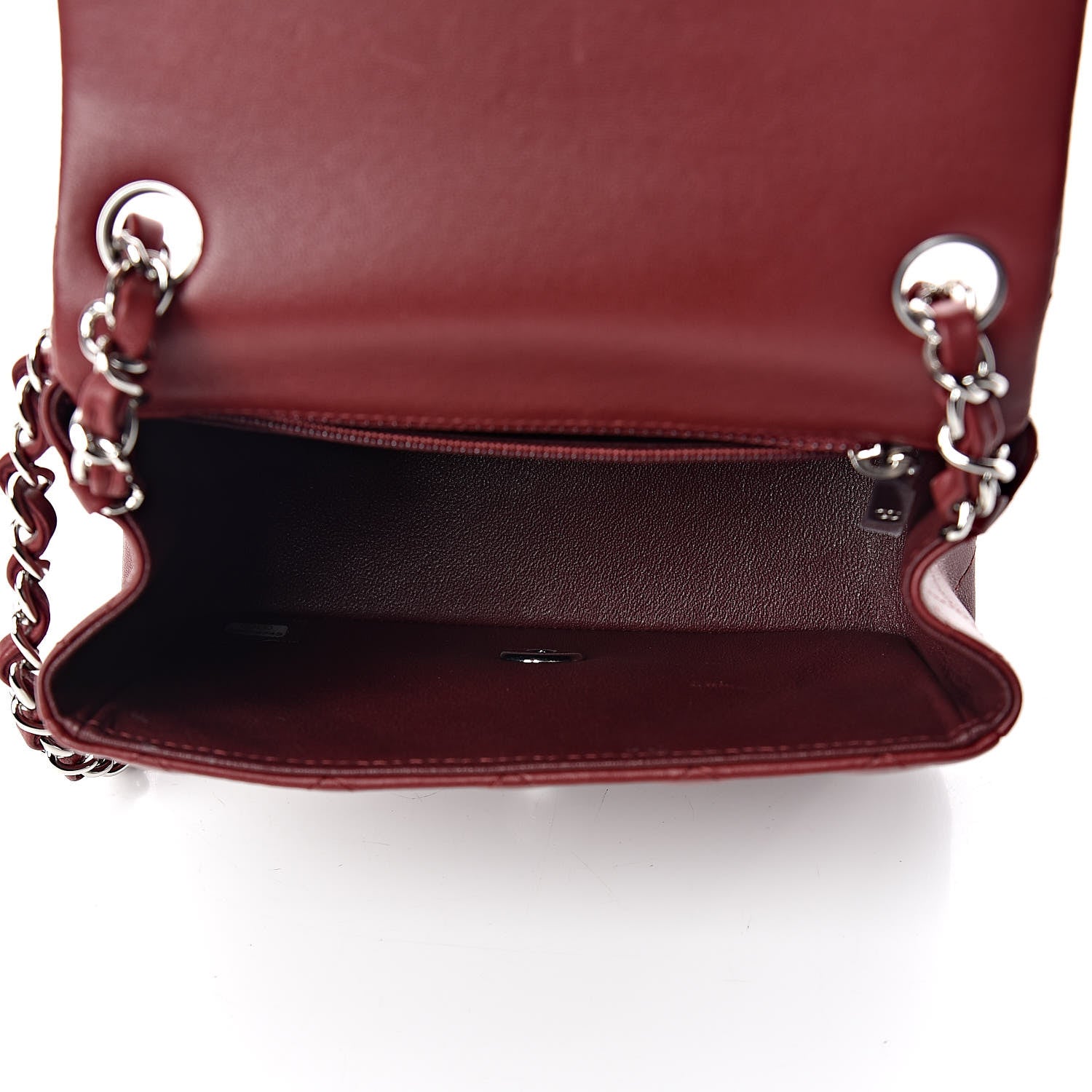 Chanel Lambskin Quilted Mini Square Flap Burgundy 5 of 11