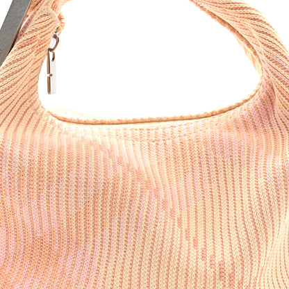 Burberry Canvas Knitted Check Mini Peg Duffle Bag Sherbert 7 of 9