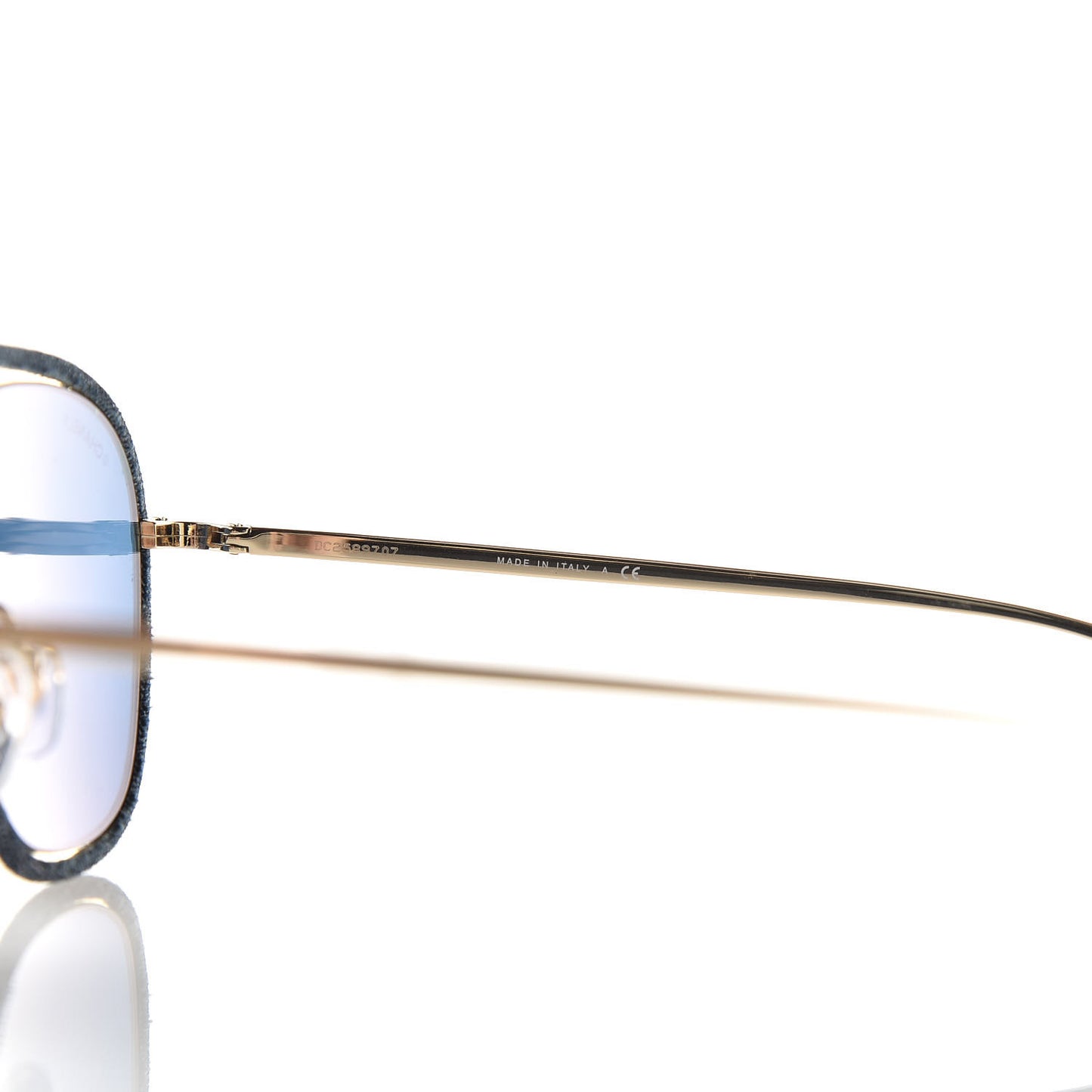 Metal Denim Pilot Sunglasses 4249-J Gold Dark Blue