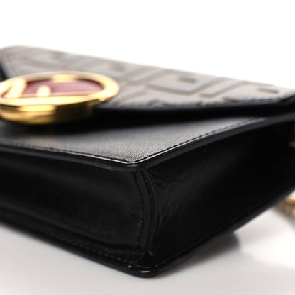 Fendi Vitello Liberty F is Fendi Bi-Color FF 1974 Embossed Envelope Belt Bag Maya Black 9 of 9