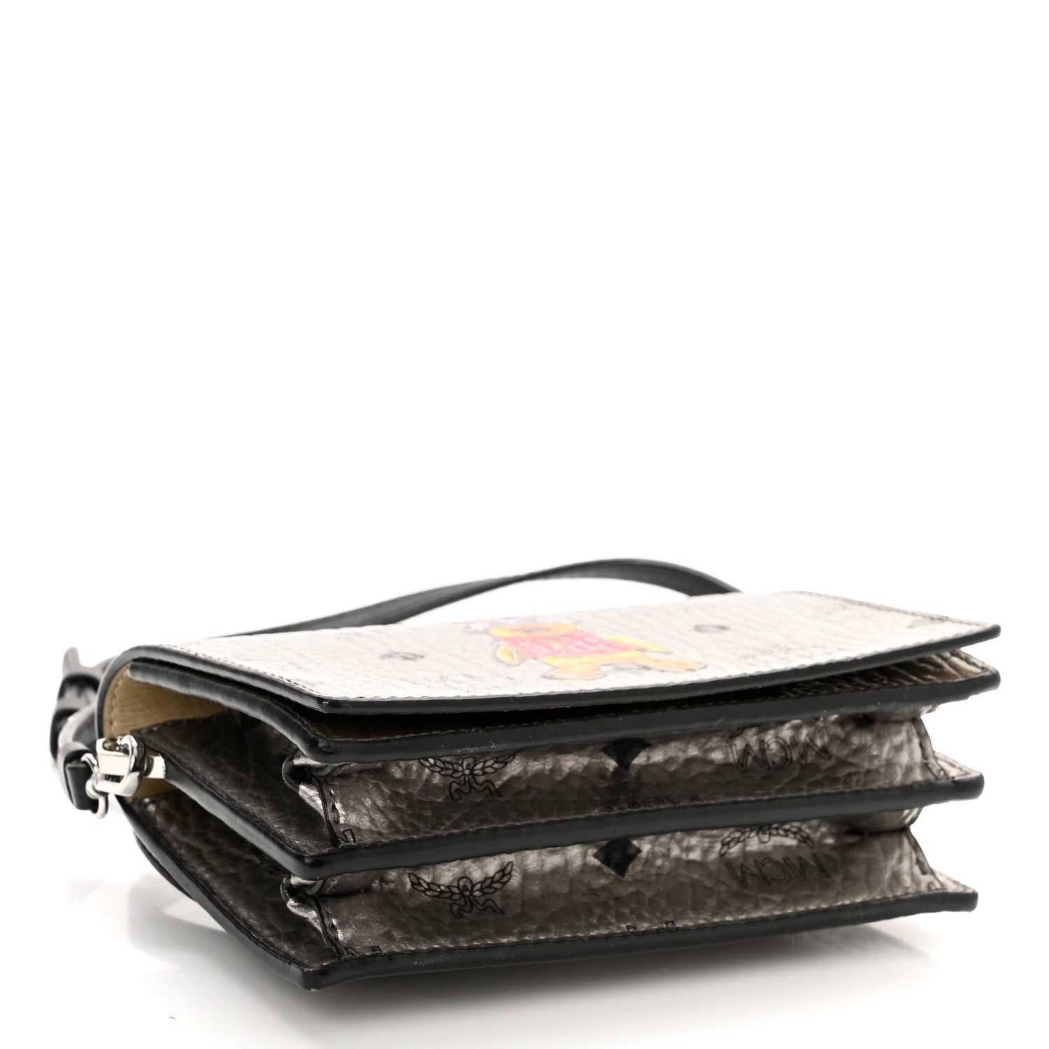 MCM Metallic Visetos Mini Rabbit Crossbody Bag Silver 4 of 9