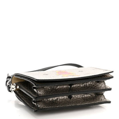 MCM Metallic Visetos Mini Rabbit Crossbody Bag Silver 4 of 9