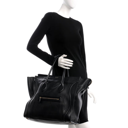 Celine Smooth Calfskin Medium Luggage Black 2 of 8