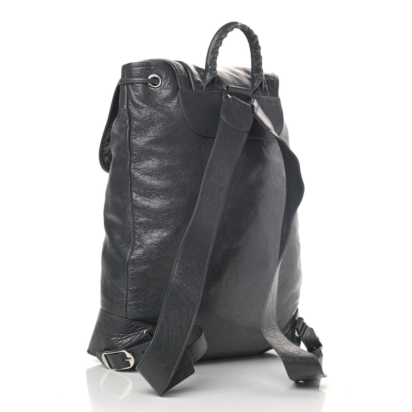 Agneau Classic Silver Hardware S Traveler Backpack Gris Fossile