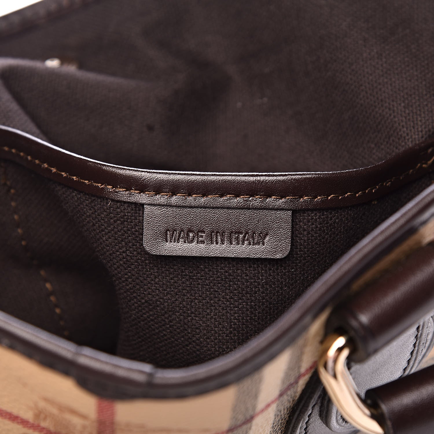 Burberry Haymarket Check Small Onslow Tote Chocolate 10 of 14