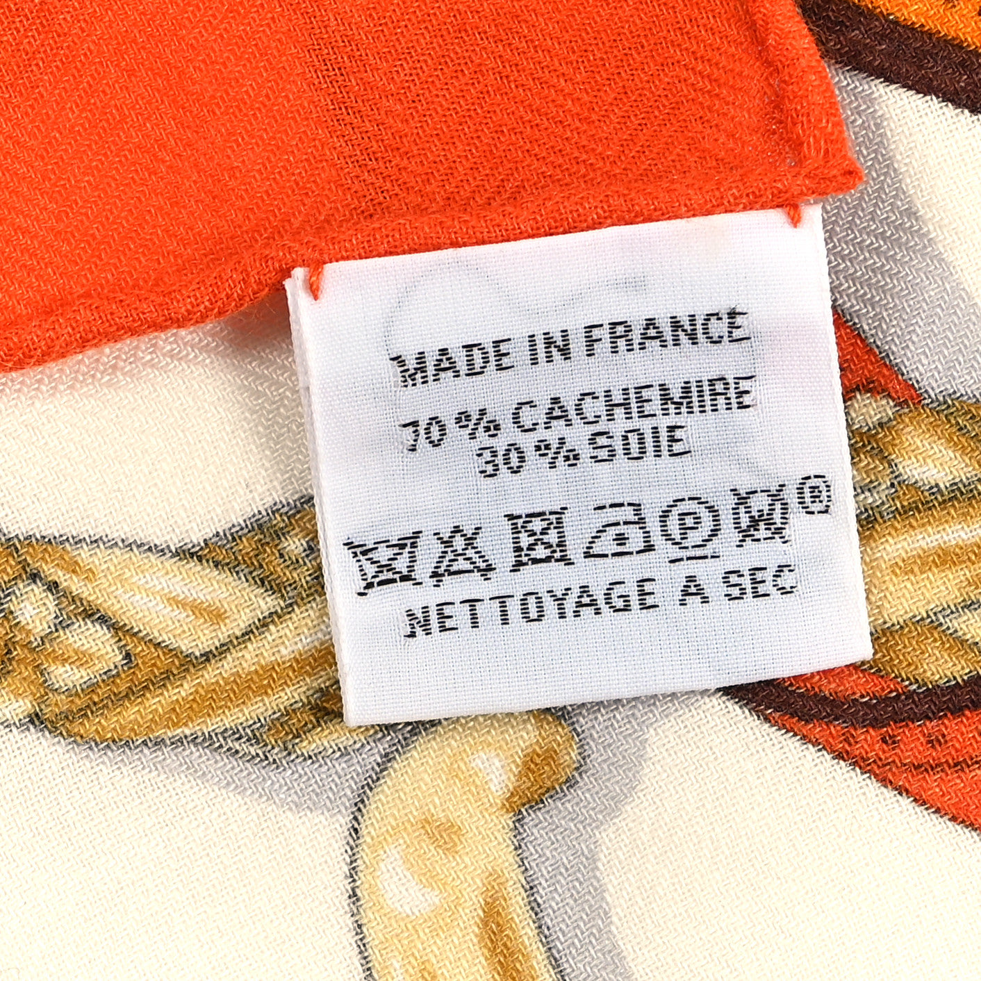 Cashmere Silk Cavalcadour Shawl 140 Orange White Brun