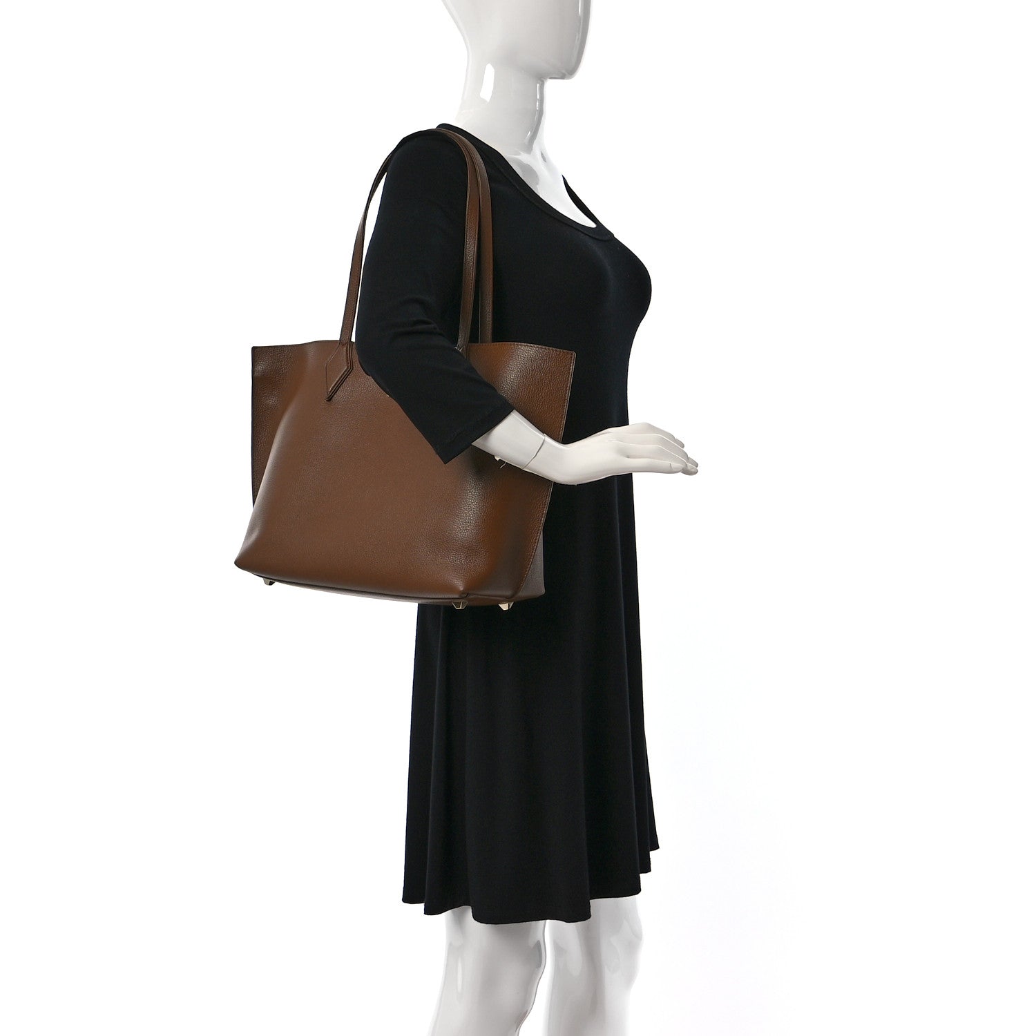 MCM Grained Calfskin Medium Yris Shopper Tote Brown Cognac 2 of 9