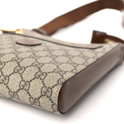 Gucci GG Supreme Monogram Azalea Calfskin Retro Interlocking G Flat Messenger Bag Beige Ebony Brown Sugar 9 of 9