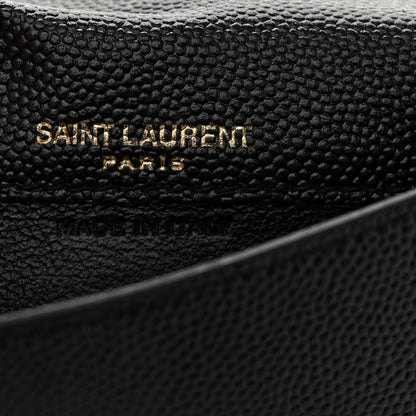 Saint Laurent Grain De Poudre Uptown Monogram Card Case Black 8 of 8